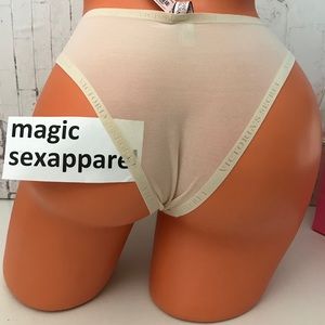 VS S XL LUXE BRAZILIAN PANTY LOGO SHEER MESH TRIM